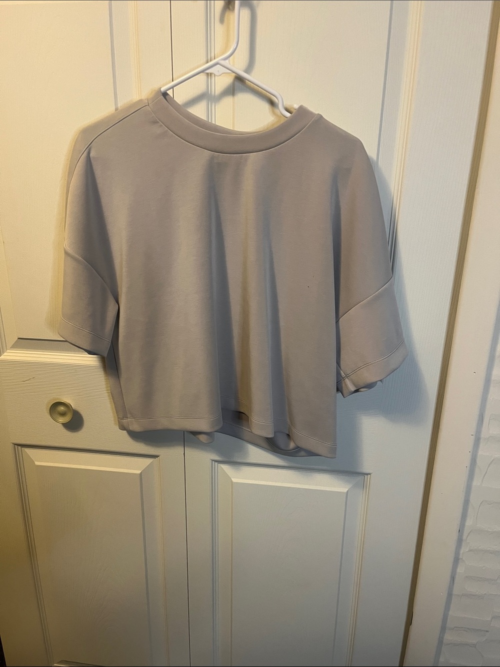 Everyday Cropped Boxy Tee — Light Gray